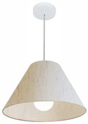 Lustre Pendente Cone Md-4078 Cúpula em Tecido 25/40x15cm Linho Bege - Bivolt