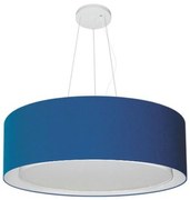 Lustre Pendente Cilíndrico Duplo Md-4126 Cúpula em Tecido 80x30cm Azul Marinho - Bivolt