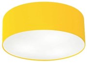 Plafon Cilíndrico Md-3014 Cúpula em Tecido 50x15cm Amarelo - Bivolt