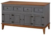 Buffet Antoine 4 Portas e 4 Gavetas cor Cinza com Amendoa 149 cm - 60739 Sun House