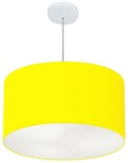 Lustre Pendente Cilíndrico Md-4101 Cúpula em Tecido 60x30cm Amarelo - Bivolt