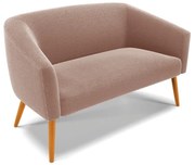 Sofá 2 Lugares Namoradeira Pé Palito Castanho Stella Bouclê D03 - D'Rossi - Rose