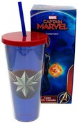 Copo Canudo Capitã Marvel 650 ml