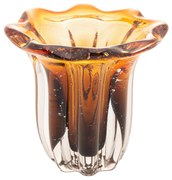 Vaso De Vidro Italy Âmbar E Marrom 12cm X 11cm 29160 Wolff