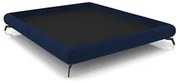 Cama King Base Box 193x203cm Pés de Ferro Cold P02 Veludo Azul - Mpoze