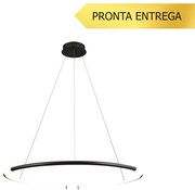 Pendente Nébula Ø87Cm Led 35W 3000K Bivolt / Anel Simples | Bella Ilum...