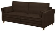 Sofá Decorativo Living 2 Lugares 180cm Coach Veludo Marrom G22 - Gran Belo