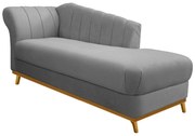 Recamier Vanessa 140cm Lado Direito Suede Cinza - ADJ Decor