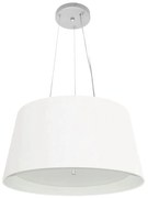 Lustre Pendente Cone Md-4144 Cúpula em Tecido 25x50x40cm Branco - Bivolt