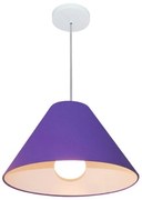 Lustre Pendente Cone Md-4078 Cúpula em Tecido 25/40x15cm Roxo - Bivolt