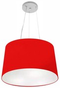 Lustre Pendente Cone Md-4153 Cúpula em Tecido 30/45x40cm Vermelho - Bivolt