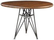 Mesa Sala de Jantar Cozinha Monary Redonda 110cm Grafite Madeira Maciça Rustic Brown G54 - Gran Belo