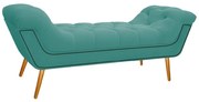 Calçadeira Estofada Veneza 140 cm Casal Suede Azul Tiffany - ADJ Decor