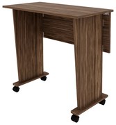 Mesa com rodizio para Escritório Home Office ME4117 MDP Nogal G69 - Gran Belo