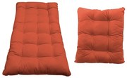 Kit Almofadas para Poltrona e Puff Costela Suede Terracota - ADJ Decor