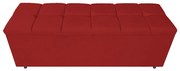 Calçadeira Estofada Manchester 140 cm Casal Corano Vermelho - ADJ Decor