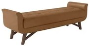 Puff Recamier Calçadeira 195cm Base Madeira Neville P02 Sintético Cara