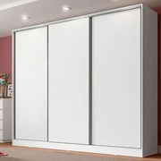 Guarda-Roupa Casal 100% MDF Madesa Royale 3 Portas de Correr Branco Cor:Branco