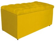 Calçadeira Estofada Liverpool 90 cm Solteiro Suede Amarelo - ADJ Decor