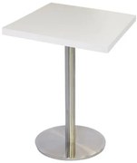 Mesa Bistro Georgia com Tampo Quadrado Branco de 60cm Base Inox - 59679 Sun House