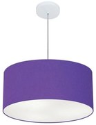 Lustre Pendente Cilíndrico Md-4049 Cúpula em Tecido 50x21cm Roxo - Bivolt