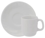 Xicara Café Com Pires 70Ml Porcelana Schmidt - Mod. Waves 100