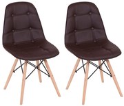 Conjunto 2 Cadeiras Eames Eiffel Botonê - Marrom