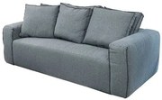 Sofa Domo 3 Lugares Estofado Revestido em Linho Cinza 220 cm - 64214 Sun House