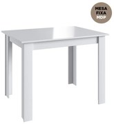 Mesa De Jantar Fixa Multiuso 100x70 Cm Em Mdp - Branco