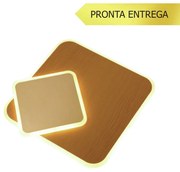 Plafon Cedro 37X37X4,5Cm Led 48W 3000K Bivolt Alumínio E Acrílico - Am...