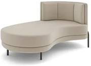 Chaise Longue Divã 164cm Braço Direito Logus D06 Veludo Bege - Mpozena