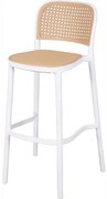 Banqueta Amis Palha Sextavada com Estrutura Polipropileno Branco 104 cm - 74410 Sun House