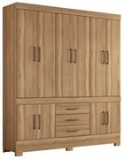 Guarda Roupa Casal 10 Portas 3 Gavetas New Murano  D02 Amendola Touch