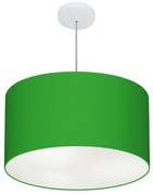 Lustre Pendente Cilíndrico Md-4101 Cúpula em Tecido 60x30cm Verde Folha - Bivolt