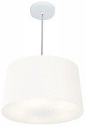 Lustre Pendente Cone Md-4156 Cúpula em Tecido 30/45x40cm Branco - Bivolt