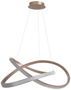 Pendente Led Metal Aluminio Champagne 84w 3000k Atenas