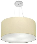 Lustre Pendente Cilíndrico Md-4189 Cúpula em Tecido 50x30cm Algodão Crú - Bivolt