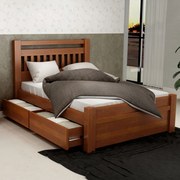 Cama de Casal Queen Orleans com 2 Gavetas Bedroom - Avelã