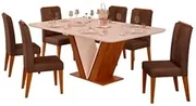 Conjunto Sala de jantar Mesa Bonnie com 6 Cadeiras Judy - Wood Prime 38711