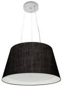 Lustre Pendente Cone Md-4119 Cúpula em Tecido 21/40x30cm Preto / Branco - Bivolt