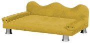 Cama Sofá Pet Meg Para Cães E Gatos Elegante e confortável Suede Amarelo