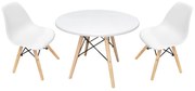 Conjunto Mesa Infantil Eiffell com 2 Cadeiras Eiffel Infantil - Branco