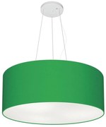 Lustre Pendente Cilíndrico Md-4047 Cúpula em Tecido 50x21cm Verde Folha - Bivolt