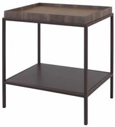 Mesa de Cabeceira Fency Nogueira E Recouro Caramelo com Base Aco Corten 50 cm - 67282 Sun House