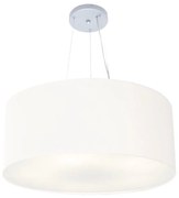 Lustre Pendente Cilíndrico Md-4135 Cúpula em Tecido 70x30cm Branco - Bivolt