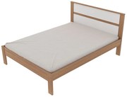 Cama de casal MDP CM8005 Amendoa/Branco G69 - Gran Belo