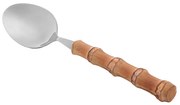 Jogo 4 Colheres Para Mesa De Aço Inox Com Cabo De Bambu Tulum 20,5cm 71848 Wolff