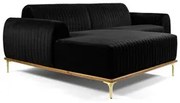 Sofá 320cm 5 Lugares com Chaise Esquerdo Pés Gold Molino C-300 Veludo