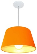 Lustre Pendente Cone Md-4039 Cúpula em Tecido 21/40x30cm Laranja - Bivolt