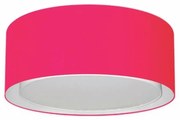 Plafon Duplo Cilíndrico Md-3036 Cúpula em Tecido 50x25cm Rosa Pink - Bivolt